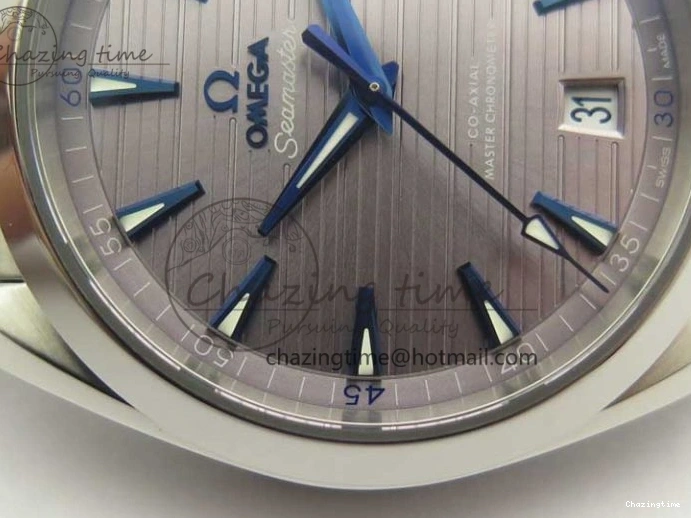 0223 Aqua Terra 150M Master Chronometers VSF 1:1 Best Edition Gray Dial Blue Hand on SS Bracelet A8900 Super Clone Trendsetting 8006